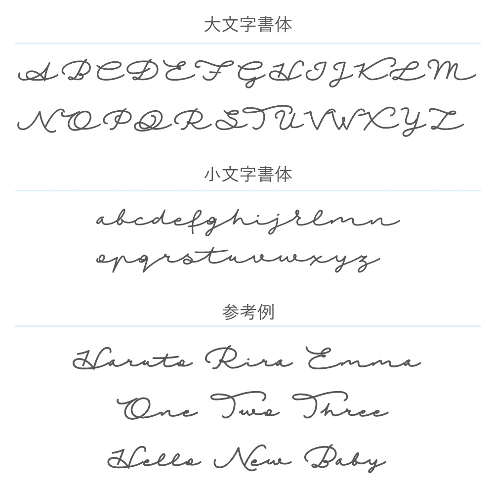 お名前プリント書体(無料)
