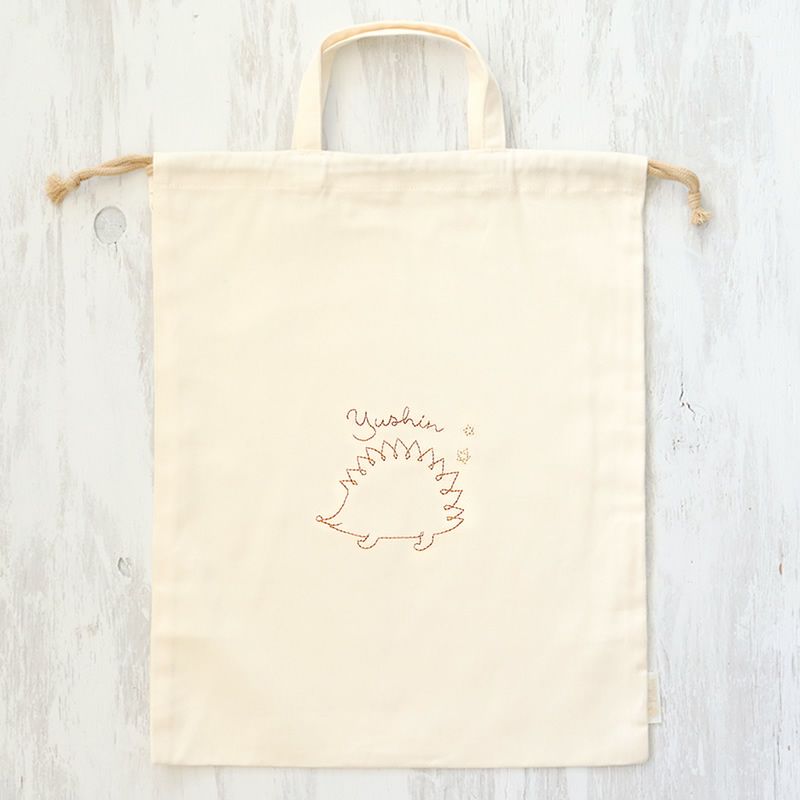 ジョリー 巾着バッグ(大)　ブルー