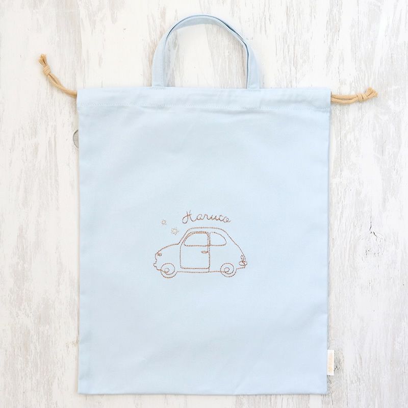 ジョリー 巾着バッグ(大)　刺繍デザイン