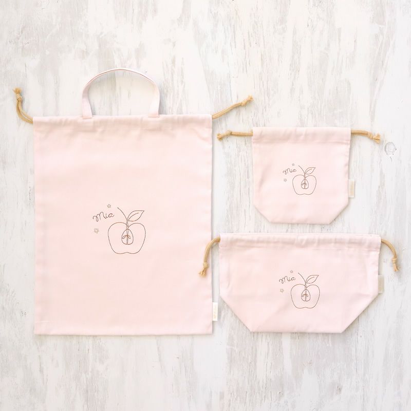 ジョリー 巾着バッグ ３点セット　アイボリー