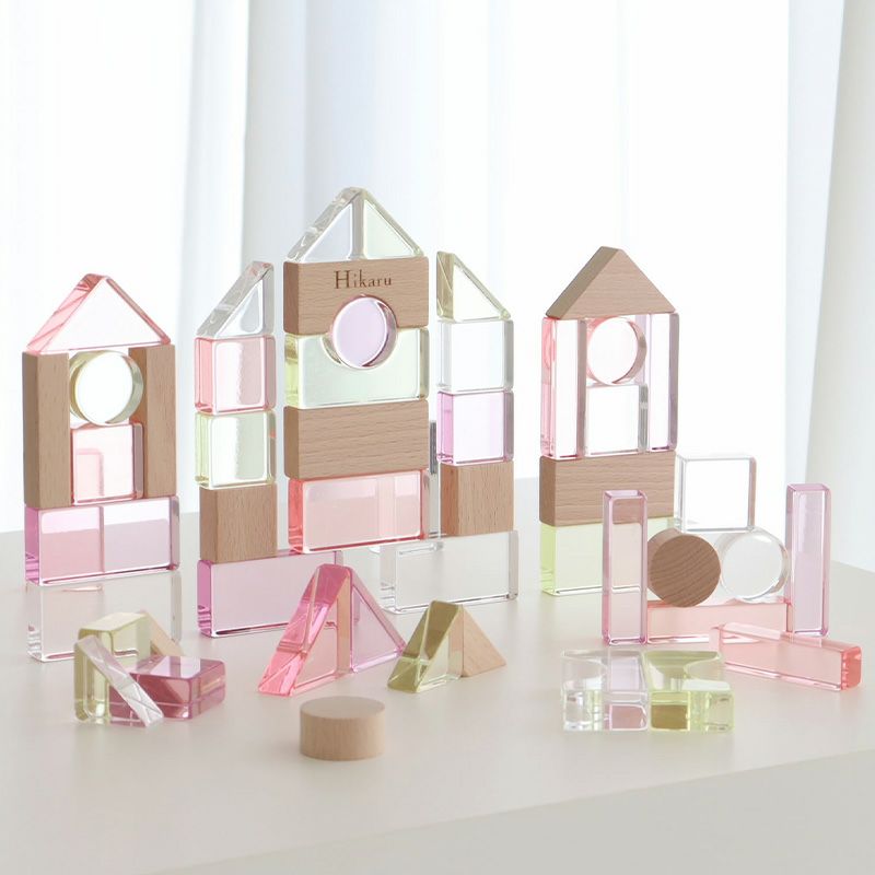 Lumiere Cubes Mimi アクリル＆木の積み木26ピース