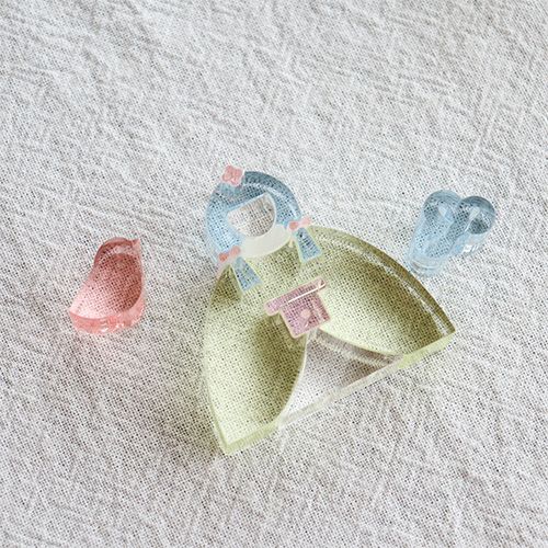 Lumiere Hinamatsuri  アクリルひな人形 ２段セット(日本製)