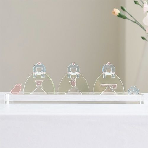 Lumiere Hinamatsuri  アクリルひな人形 ２段セット(日本製)